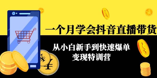 一个月学会抖音直播带货：从小白新手到快速爆单变现特训营(63节课)-鬼谷创业网