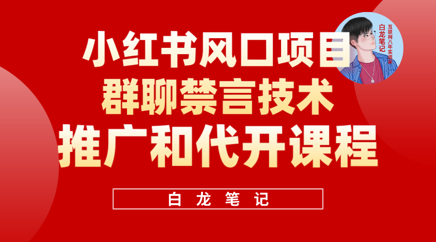 小红书风口项目日入300+，小红书群聊禁言技术代开项目，适合新手操作-鬼谷创业网