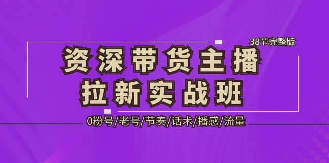 资深·带货主播拉新实战班，0粉号/老号/节奏/话术/播感/流量-38节完整版-鬼谷创业网