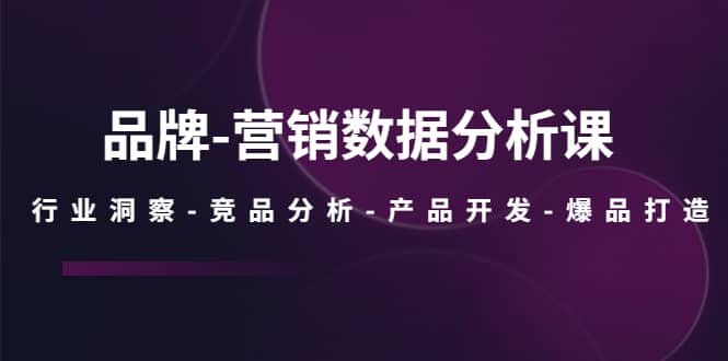 品牌-营销数据分析课，行业洞察-竞品分析-产品开发-爆品打造-鬼谷创业网