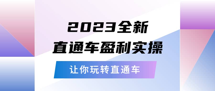 2023全新直通车·盈利实操：从底层，策略到搭建，让你玩转直通车-鬼谷创业网