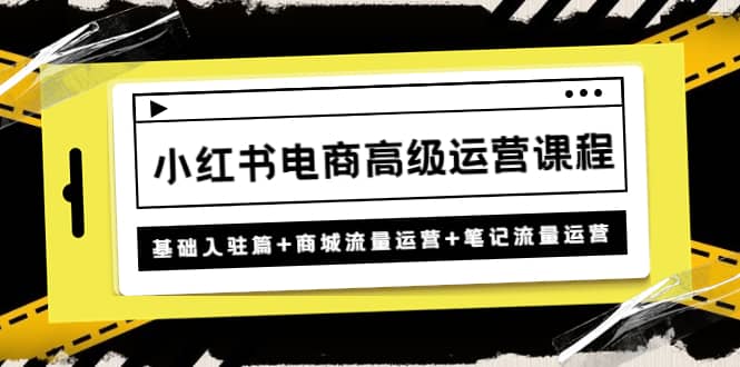 小红书电商高级运营课程：基础入驻篇+商城流量运营+笔记流量运营-鬼谷创业网