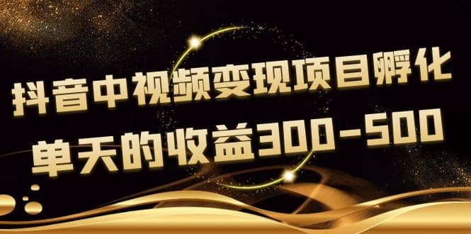 黄岛主《抖音中视频变现项目孵化》单天的收益300-500 操作简单粗暴-鬼谷创业网