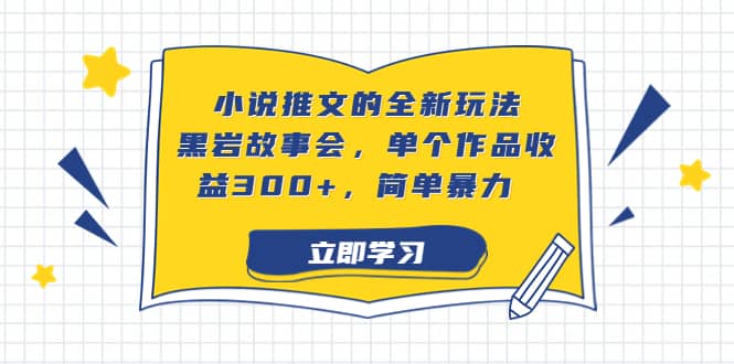 小说推文的全新玩法，黑岩故事会，单个作品收益300+，简单暴力-鬼谷创业网