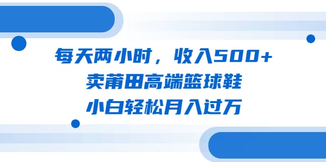 每天两小时，收入500+，卖莆田高端篮球鞋，小白轻松月入过万（教程+素材）-鬼谷创业网