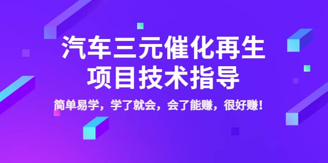 汽车三元催化再生项目技术指导，简单易学，学了就会，会了能赚，很好赚！-鬼谷创业网