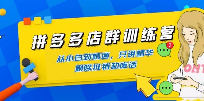 拼多多店群训练营：从小白到精通，只讲精华，剔除推销和废话-鬼谷创业网