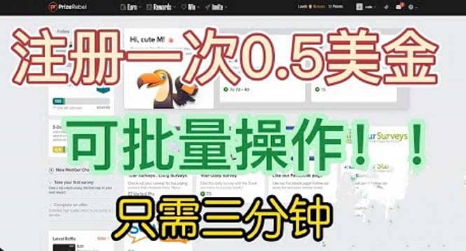 国外项目注册一次0.5美金 只需三分钟无脑操作 可批量放大 小白工作室福利-鬼谷创业网