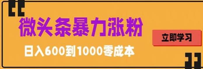 微头条暴力涨粉技巧搬运文案就能涨几万粉丝，简单0成本，日赚600-鬼谷创业网