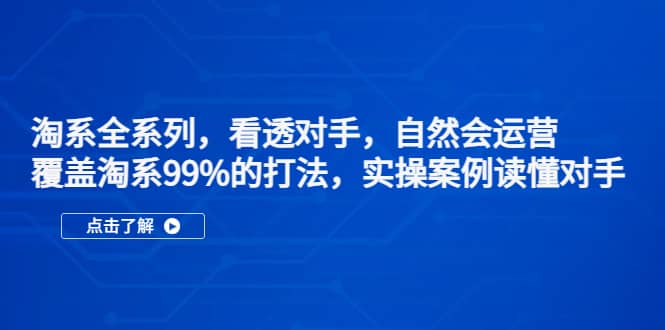 淘系全系列，看透对手，自然会运营，覆盖淘系99%·打法，实操案例读懂对手-鬼谷创业网