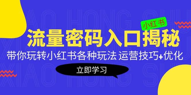 小红书流量密码入口揭秘：带你玩转小红书各种玩法 运营技巧+优化-鬼谷创业网