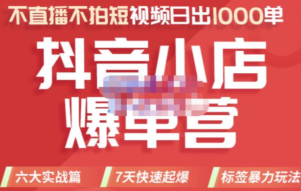 2022年抖音小店爆单营，不直播、不拍短视频、日出1000单，暴力玩法-鬼谷创业网