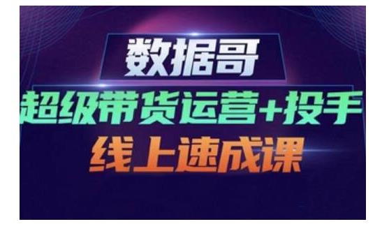 数据哥·超级带货运营+投手线上速成课，快速提升运营和熟悉学会投手技巧-鬼谷创业网