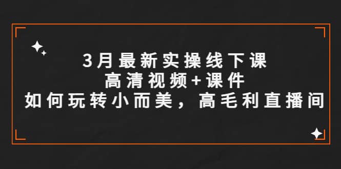 3月最新实操线下课高清视频+课件，如何玩转小而美，高毛利直播间-鬼谷创业网