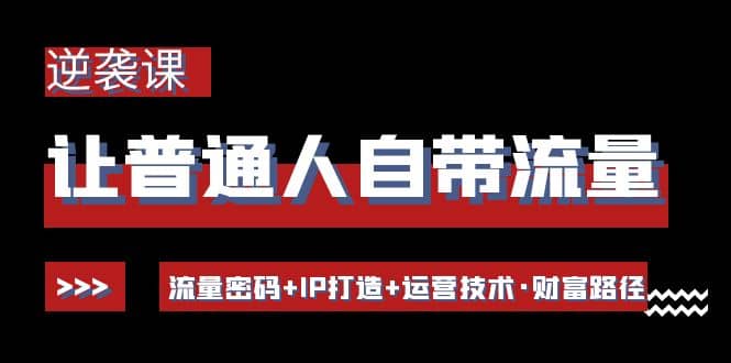 让普通人自带流量的逆袭课：流量密码+IP打造+运营技术·财富路径-鬼谷创业网