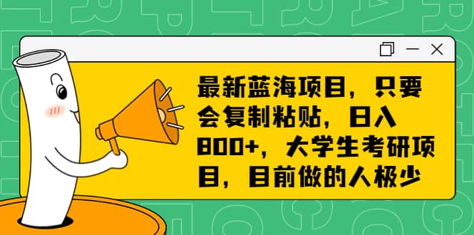 最新蓝海项目，只要会复制粘贴，日入800+，大学生考研项目，目前做的人极少-鬼谷创业网