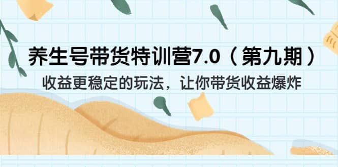 养生号带货特训营7.0（第九期）收益更稳定的玩法 让你带货收益爆炸（11节）-鬼谷创业网