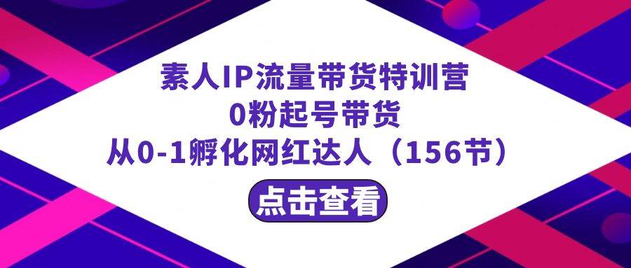 繁星·计划素人IP流量带货特训营：0粉起号带货 从0-1孵化网红达人（156节）-鬼谷创业网