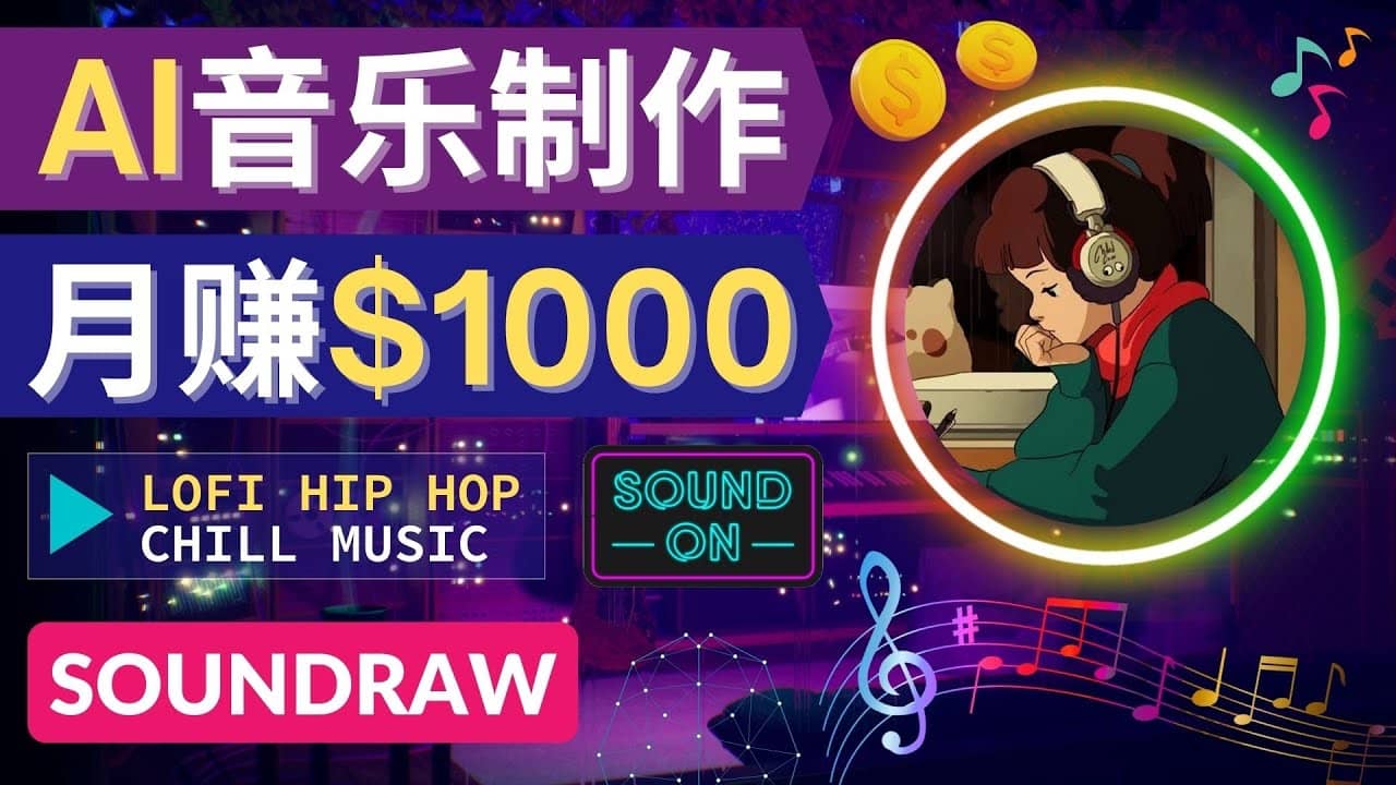 无需任何音乐基础： 使用AI软件制作Lofi Hip Hop Chill Music 月赚1000美元-鬼谷创业网