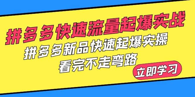 拼多多-快速流量起爆实战，拼多多新品快速起爆实操，看完不走弯路-鬼谷创业网