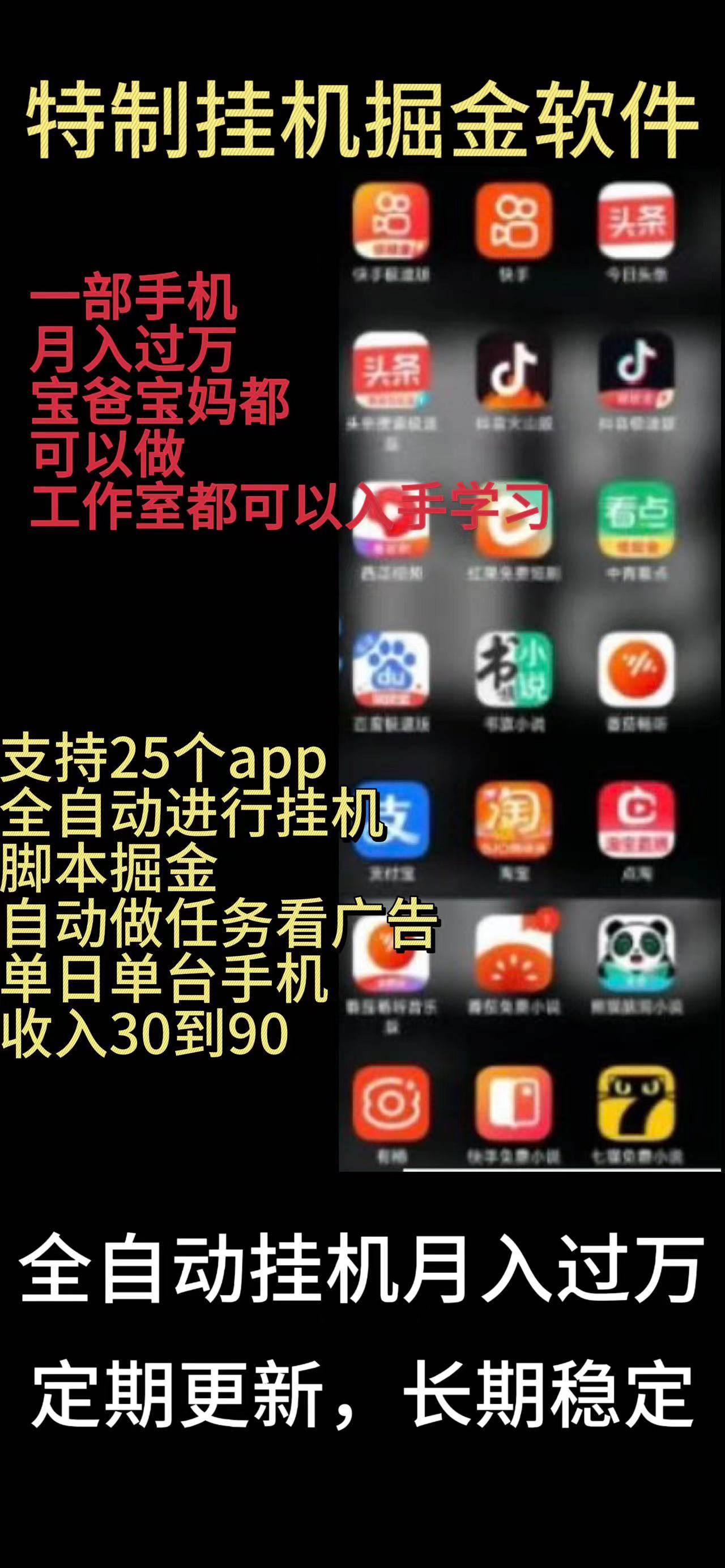 靠挂机月入过万，纯挂机适合宝爸宝妈学生党操作，24小时无脑挂机单机一…-鬼谷创业网