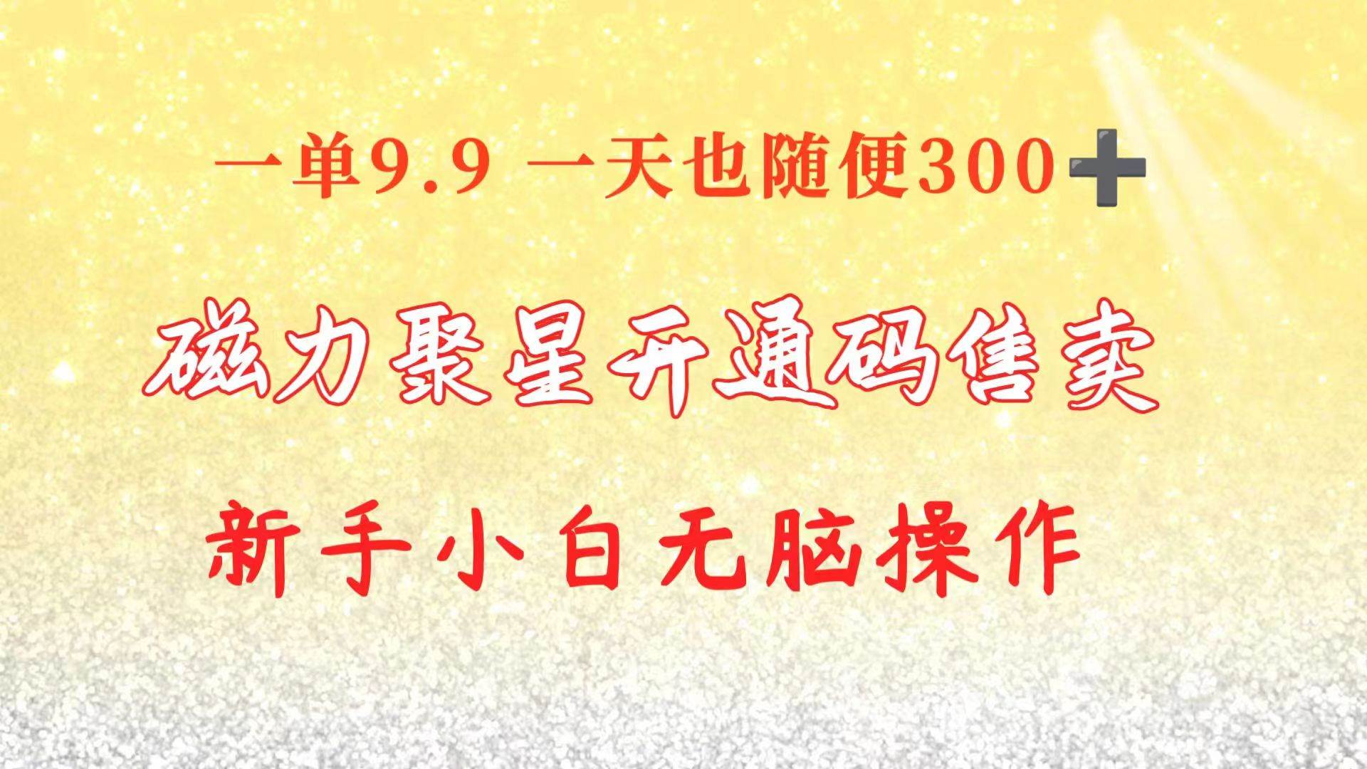 快手磁力聚星码信息差 售卖  一单卖9.9  一天也轻松300+ 新手小白无脑操作-鬼谷创业网