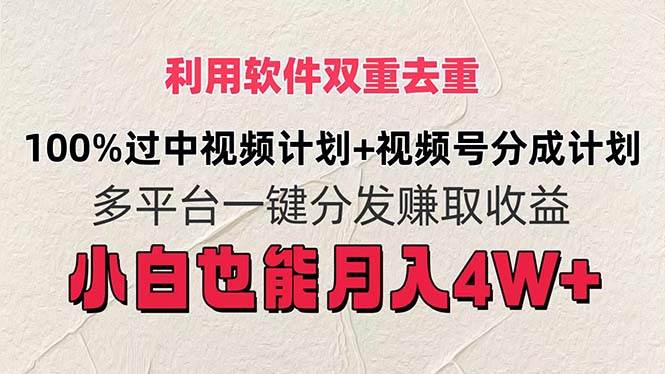 （11862期）利用软件双重去重，100%过中视频+视频号分成计划小白也可以月入4W+-鬼谷创业网