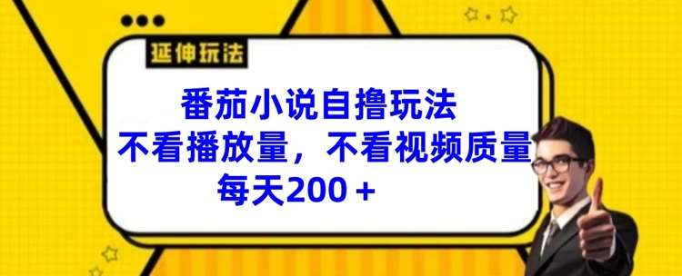 番茄小说自撸玩法，不看播放量，不看视频质量，每天200+【揭秘】-鬼谷创业网