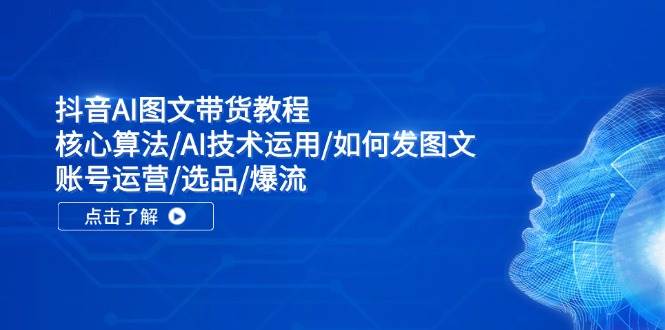 （11958期）抖音AI图文带货教程：核心算法/AI技术运用/如何发图文/账号运营/选品/爆流-鬼谷创业网