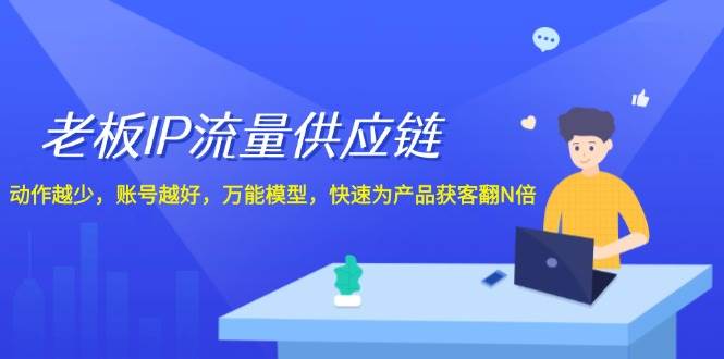 （12077期）老板 IP流量 供应链，动作越少，账号越好，万能模型，快速为产品获客翻N倍-鬼谷创业网