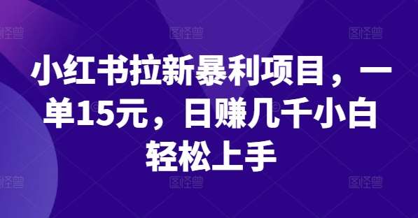 小红书拉新暴利项目，一单15元，日赚几千小白轻松上手【揭秘】-鬼谷创业网