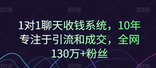 1对1聊天收钱系统，10年专注于引流和成交，全网130万+粉丝-鬼谷创业网