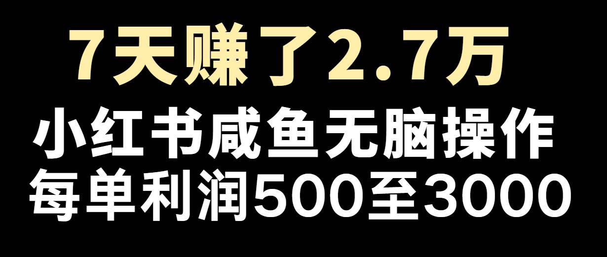 七天赚了2.7万！每单利润最少500+，轻松月入5万+小白有手就行-鬼谷创业网