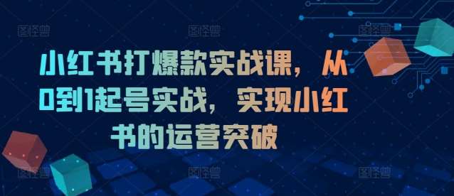 小红书打爆款实战课，从0到1起号实战，实现小红书的运营突破-鬼谷创业网