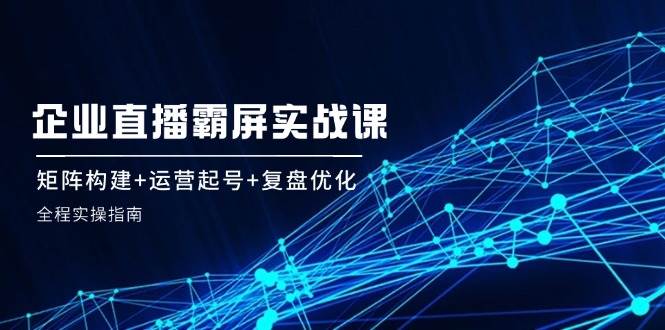 企业直播霸屏实战课：矩阵构建+运营起号+复盘优化，全程实操指南-鬼谷创业网