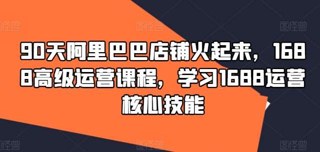 90天阿里巴巴店铺火起来，1688高级运营课程，学习1688运营核心技能-鬼谷创业网