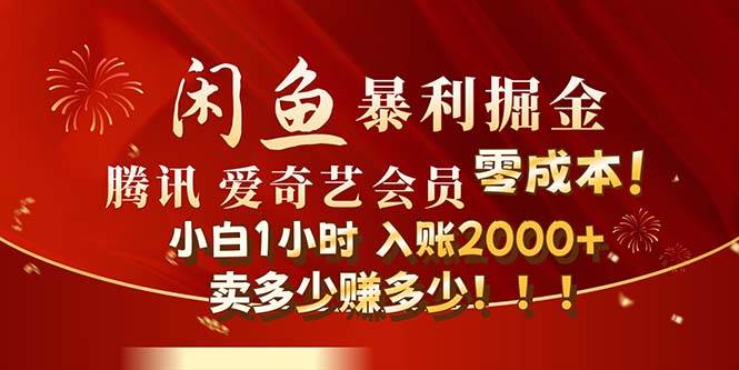 （12236期）闲鱼全新暴力掘金玩法，官方正品影视会员无成本渠道！小白1小时收…-鬼谷创业网