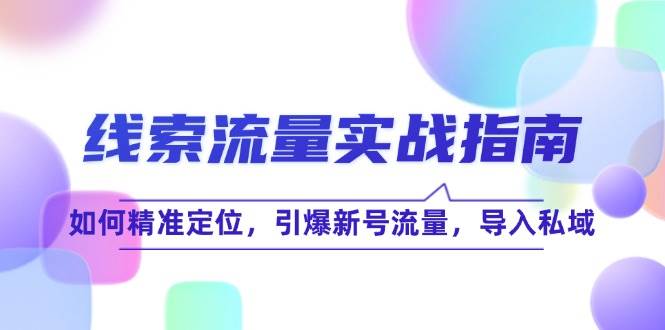 （12382期）线 索 流 量-实战指南：如何精准定位，引爆新号流量，导入私域-鬼谷创业网