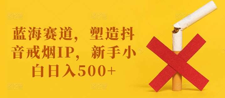 蓝海赛道，塑造抖音戒烟IP，新手小白日入500+【揭秘】-鬼谷创业网