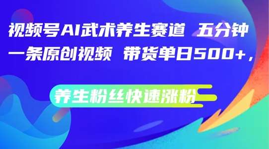 视频号AI武术养生赛道，五分钟一条原创视频，带货单日几张，养生粉丝快速涨粉【揭秘】-鬼谷创业网