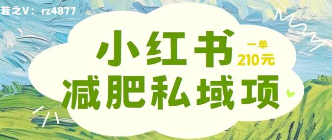 小红书减肥粉，私域变现项目，一单就达210元，小白也能轻松上手【揭秘】-鬼谷创业网