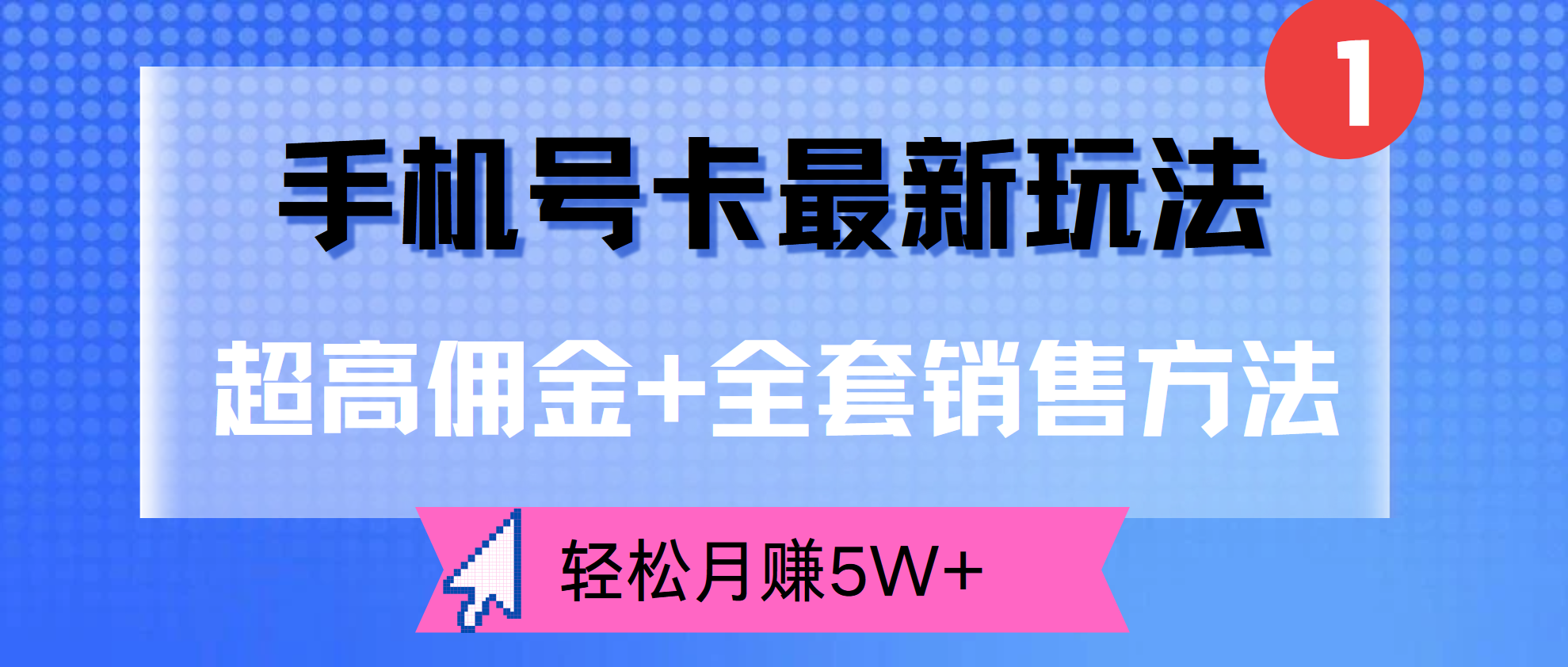 超高佣金+全套销售方法，手机号卡最新玩法，轻松月赚5W+-鬼谷创业网