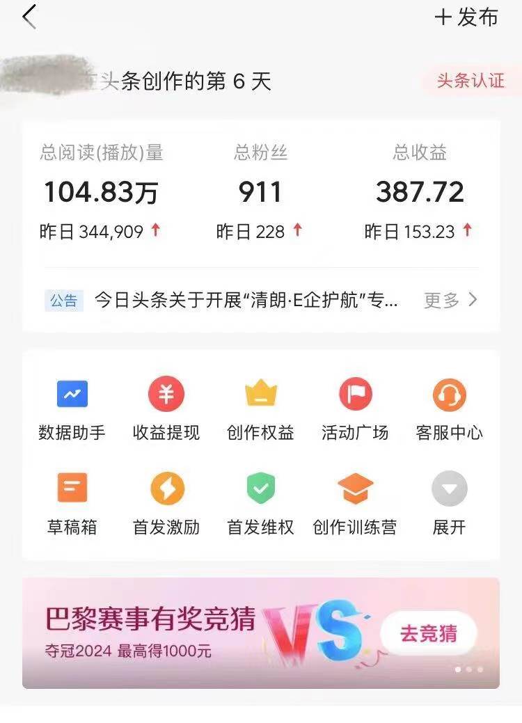 （12419期）AI头条掘金，门槛超低，小白也能轻松上手，简简单单日入1000+-鬼谷创业网