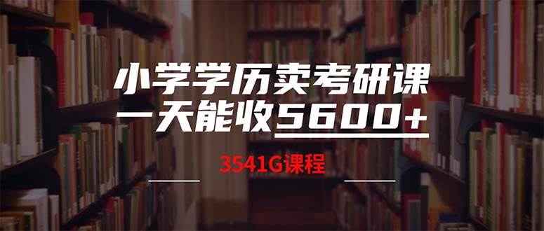 （12556期）小学学历卖考研课程，一天收5600（附3580G考研合集）-鬼谷创业网